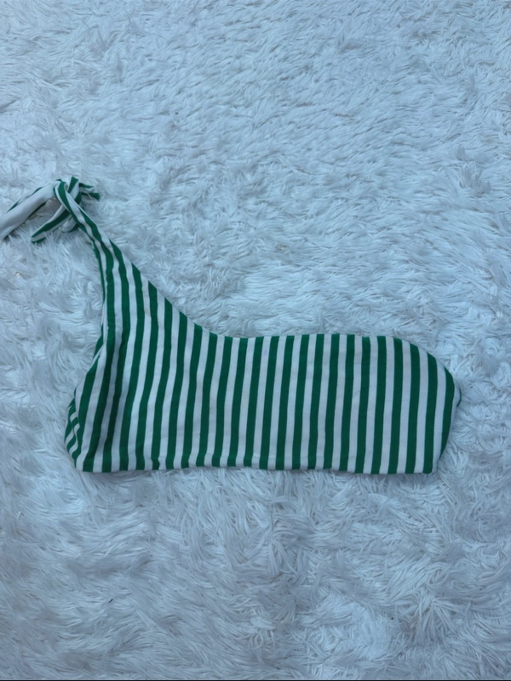Superdown green stripe bikini top size M